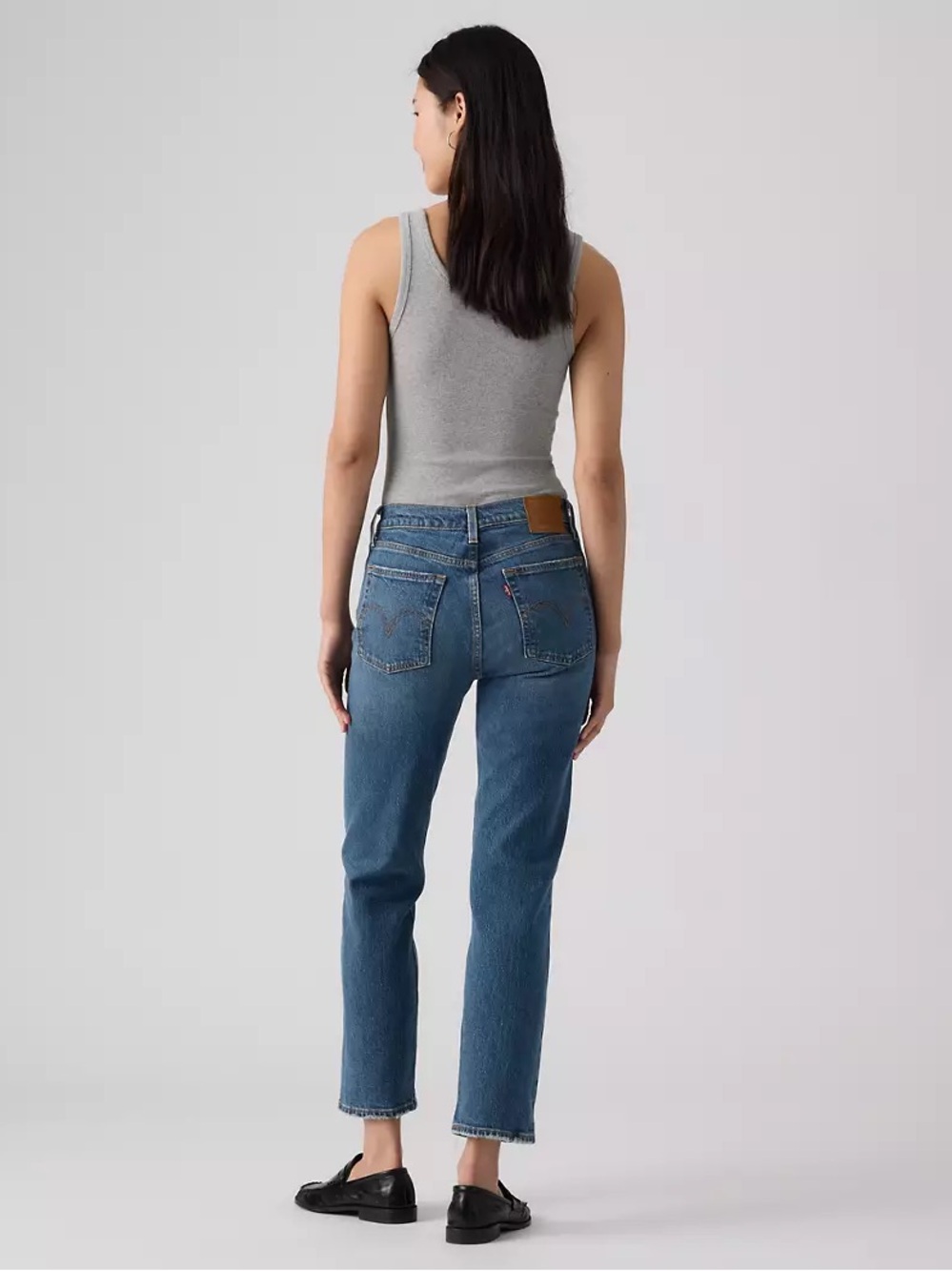 Levi's Wedgie Straight-Leg Jeans in Mid Blue Wash